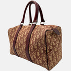 Trotter Boston Bag Burgundy Canvas and Leather Small