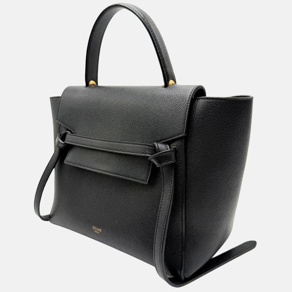 Belt Bag Black Grained Calfskin Nano