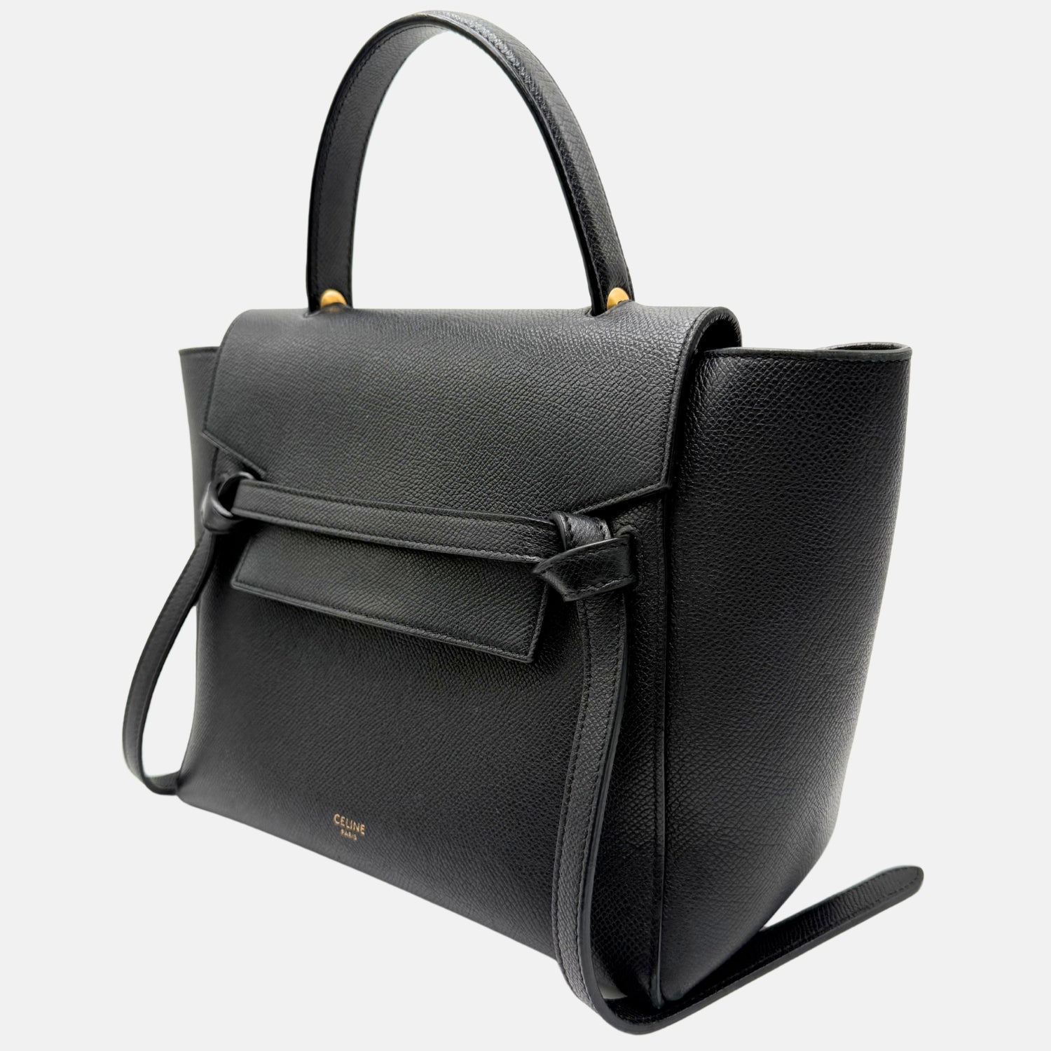 Belt Bag Black Grained Calfskin Nano