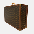 Bisten 55 - Original Vintage Hard Leather Monogram Suitcase