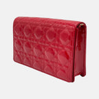 Lady Dior Clutch Bag Red Patent