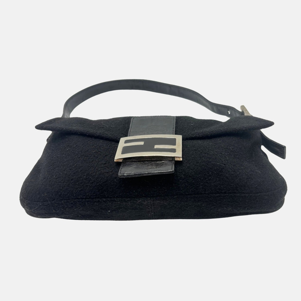 Baguette Bag Black Cashmere/Leather