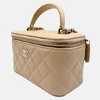 Vanity Case Beige Quilted Lambskin Small