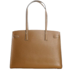 Tory Burch Walker Satchel Bag Leather Magnetic Snap Closure Handbag Brown New