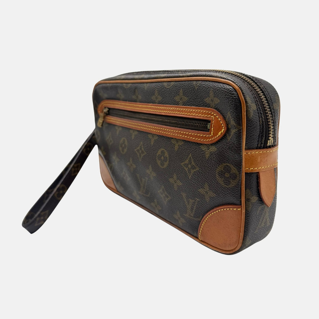 Wristlet Vintage Monogram Canvas with Strap
