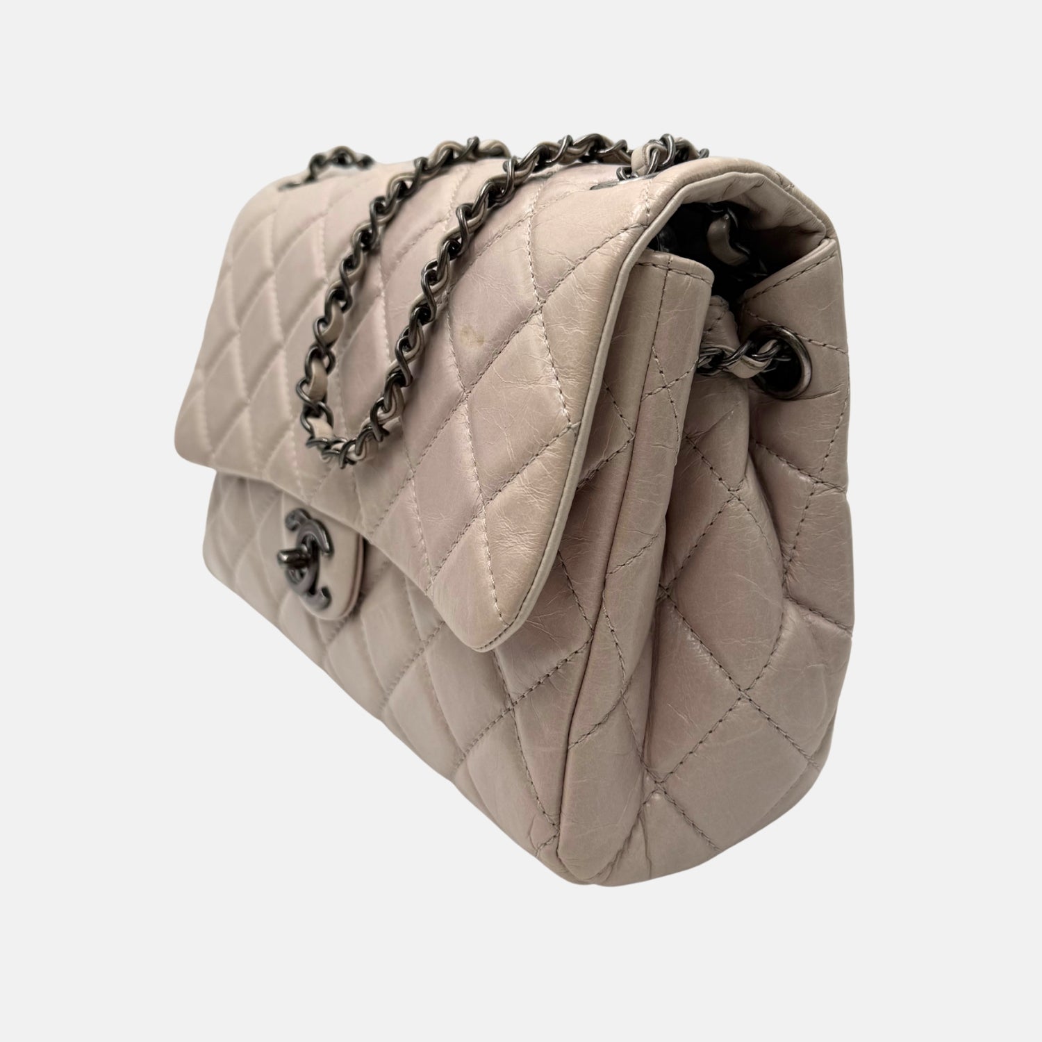 Classic Flap Bag Light Grey Aged Calfskin
