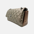 Classic Flap Bag Metallic Silver Quilted Calfskin Medium