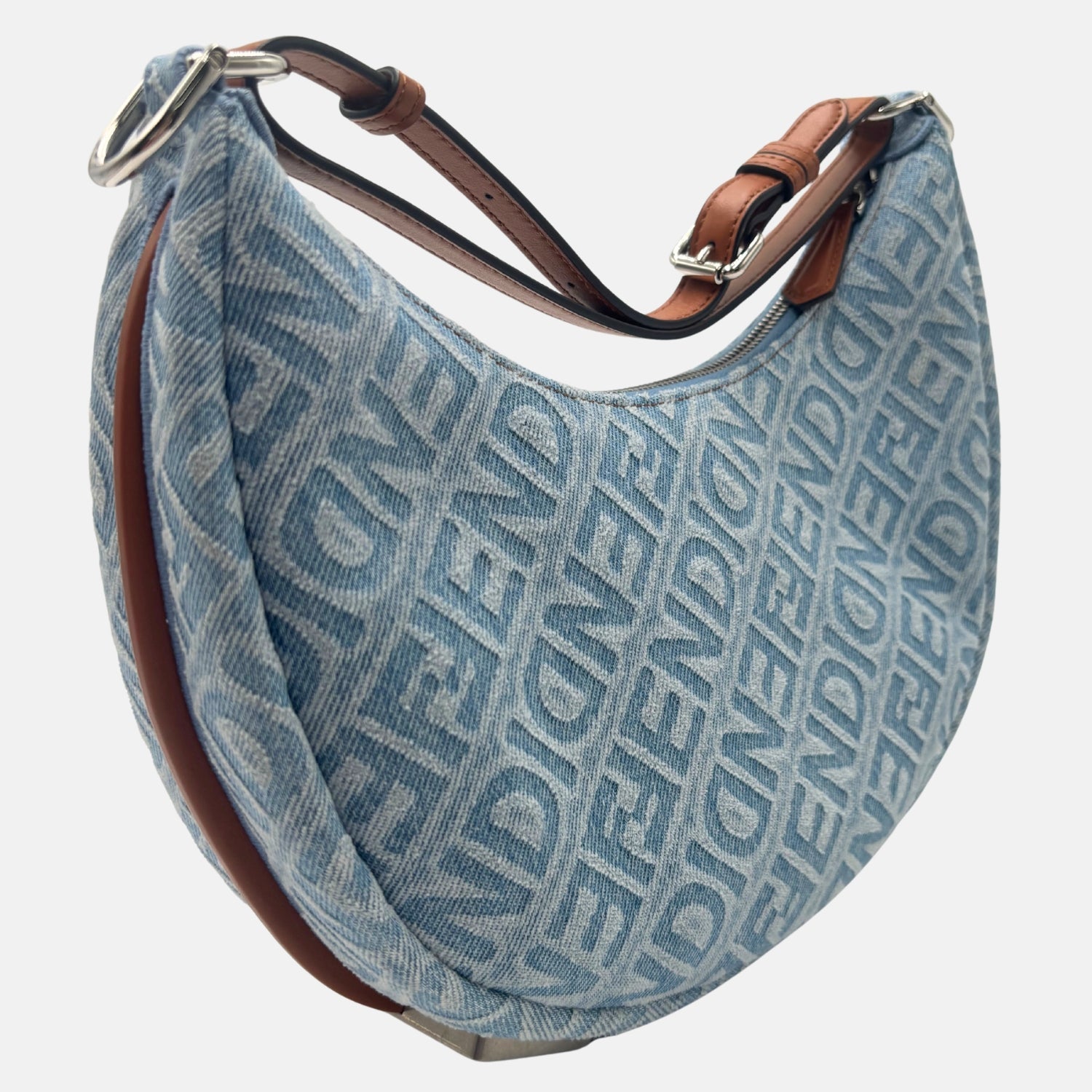 Fendigraphy Hobo Bag Blue Denim