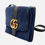Marmont Shoulder Bag Navy Suede Small