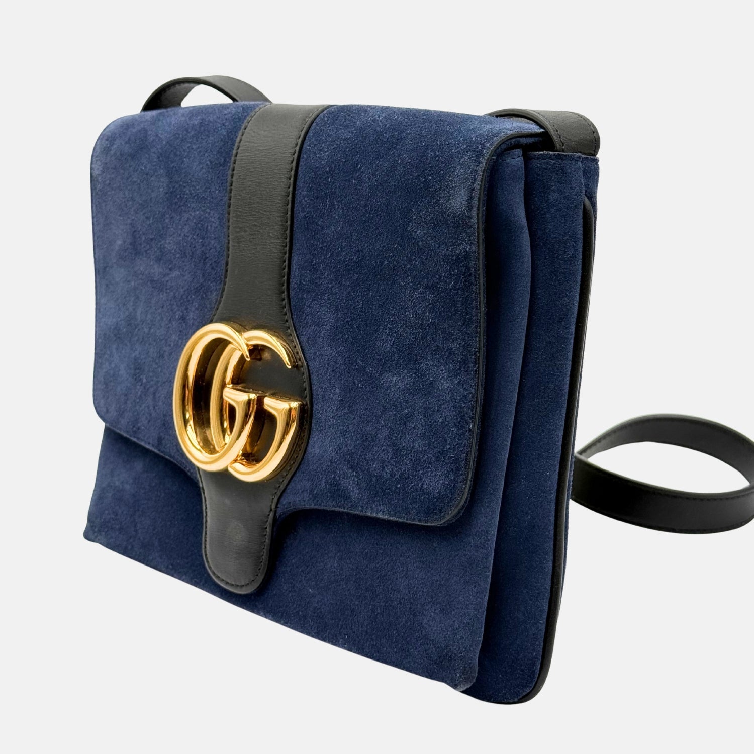 Marmont Shoulder Bag Navy Suede Small