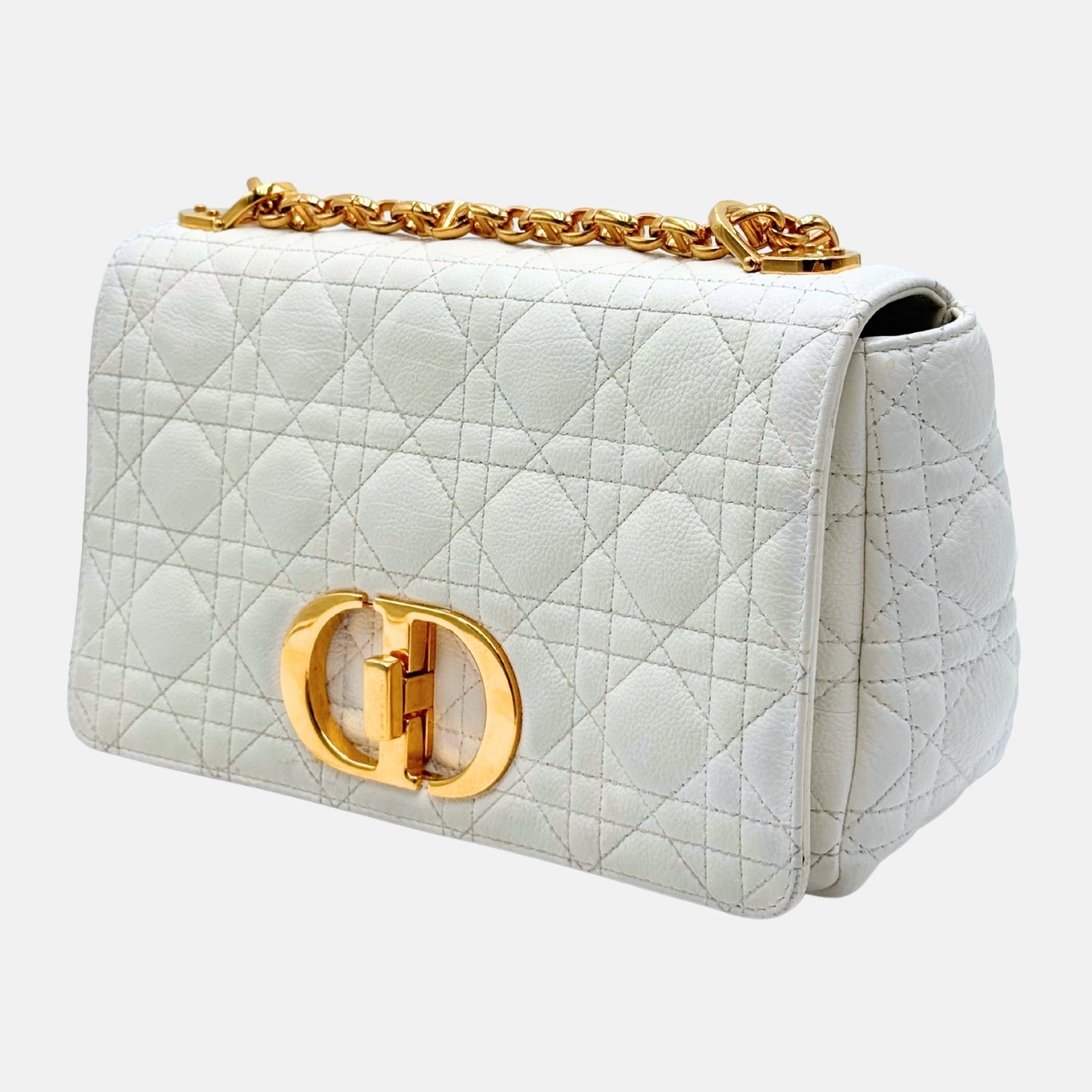Caro Bag Ivory Lambskin Cannage Large
