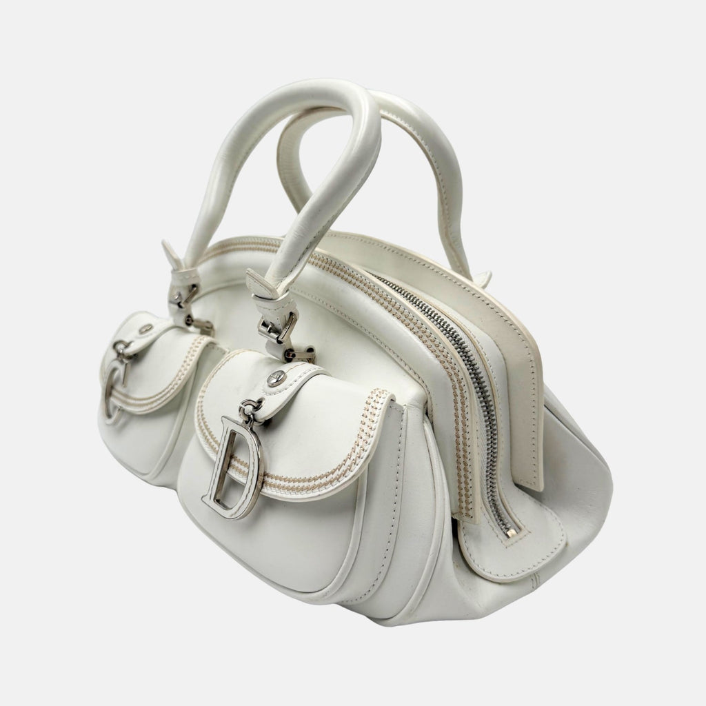 Detective Bag White Leather Small
