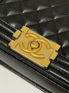 CHANEL LEBOY SMALL BLACK WITH GOLD CHAIN