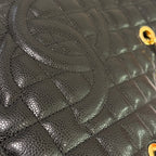 CHANEL GST CAVIAR LEATHER TOTE BLACK WITH GOLD HARDWARE