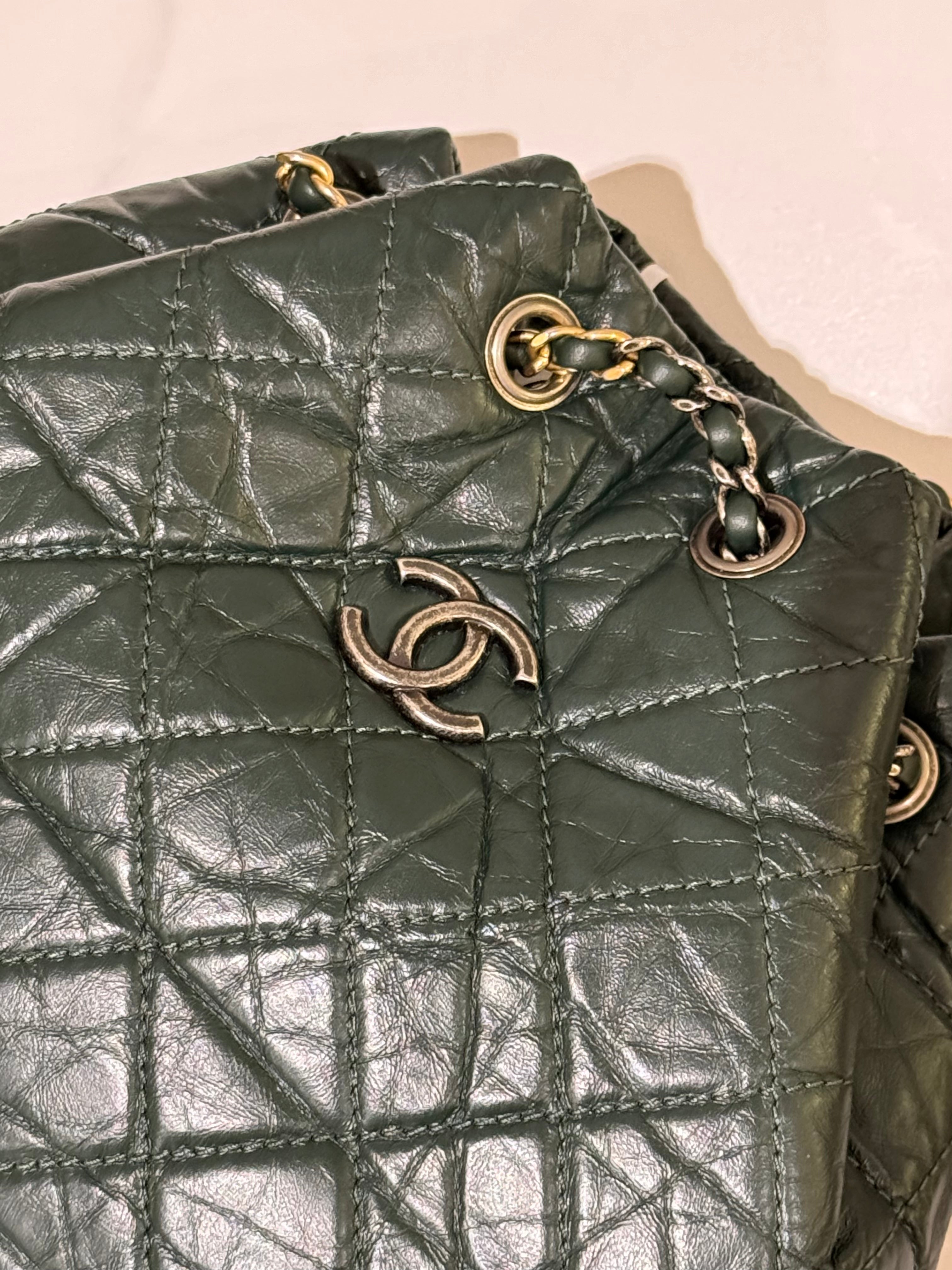 CHANEL GABRIELLE BACKPACK DARK GREEN PM