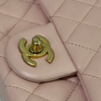 CHANEL CF MINI LAMBSKIN CAMELLIA GOLD BALL RECTANGULAR FLAP (MICROCHIP)