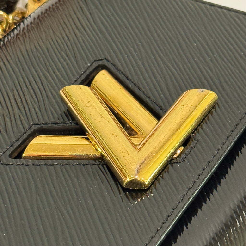 LOUIS VUITTON BLACK VERNIS TWIST BAG