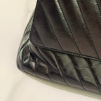 Chanel Coco Handle Medium Black Calfskin V-Quilted with Gold Hardware