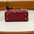 DIOR MINI LADY DIOR PATENT LEATHER RED