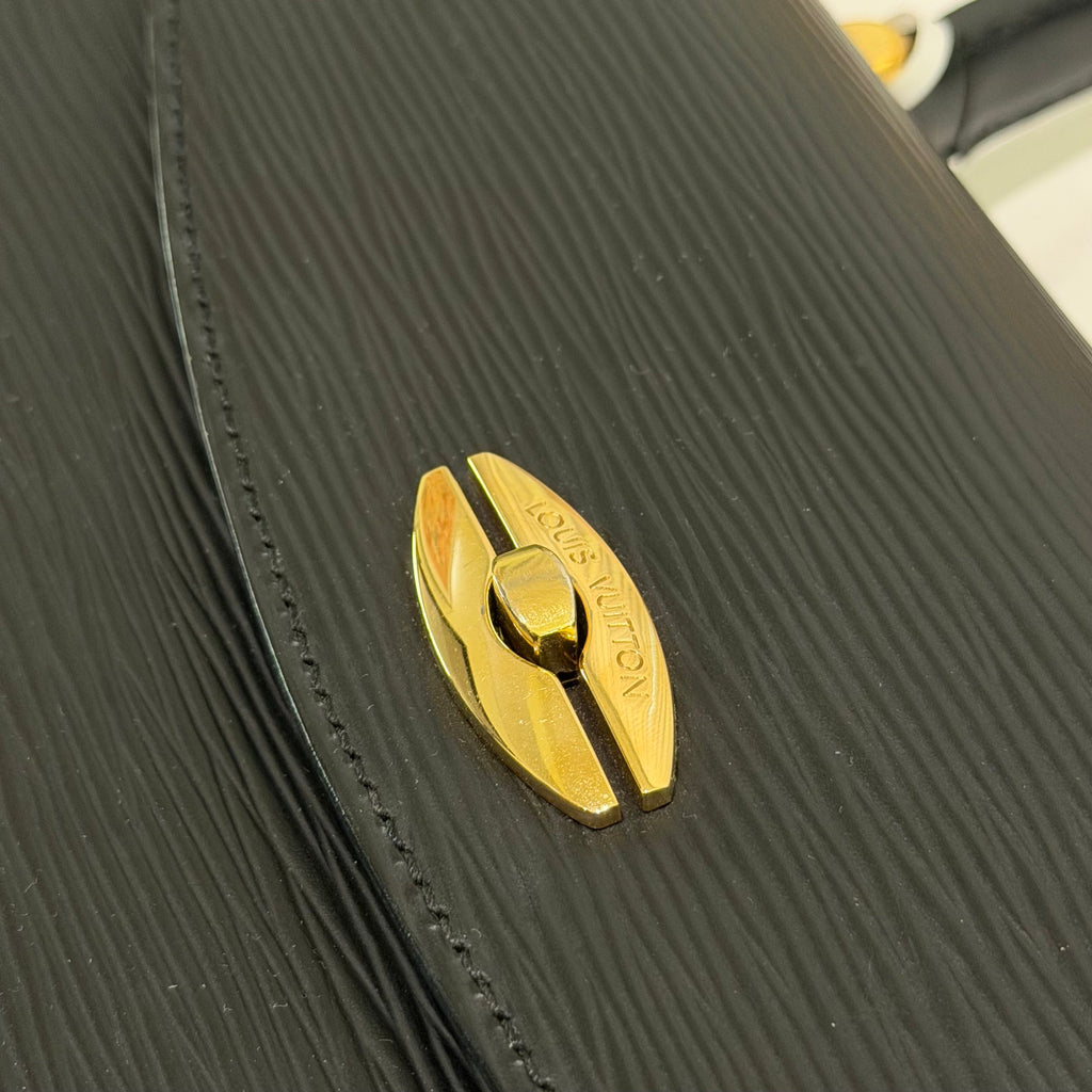 Louis Vuitton Epi Leather Black Top Handle Bag with Gold Hardware (Vintage)