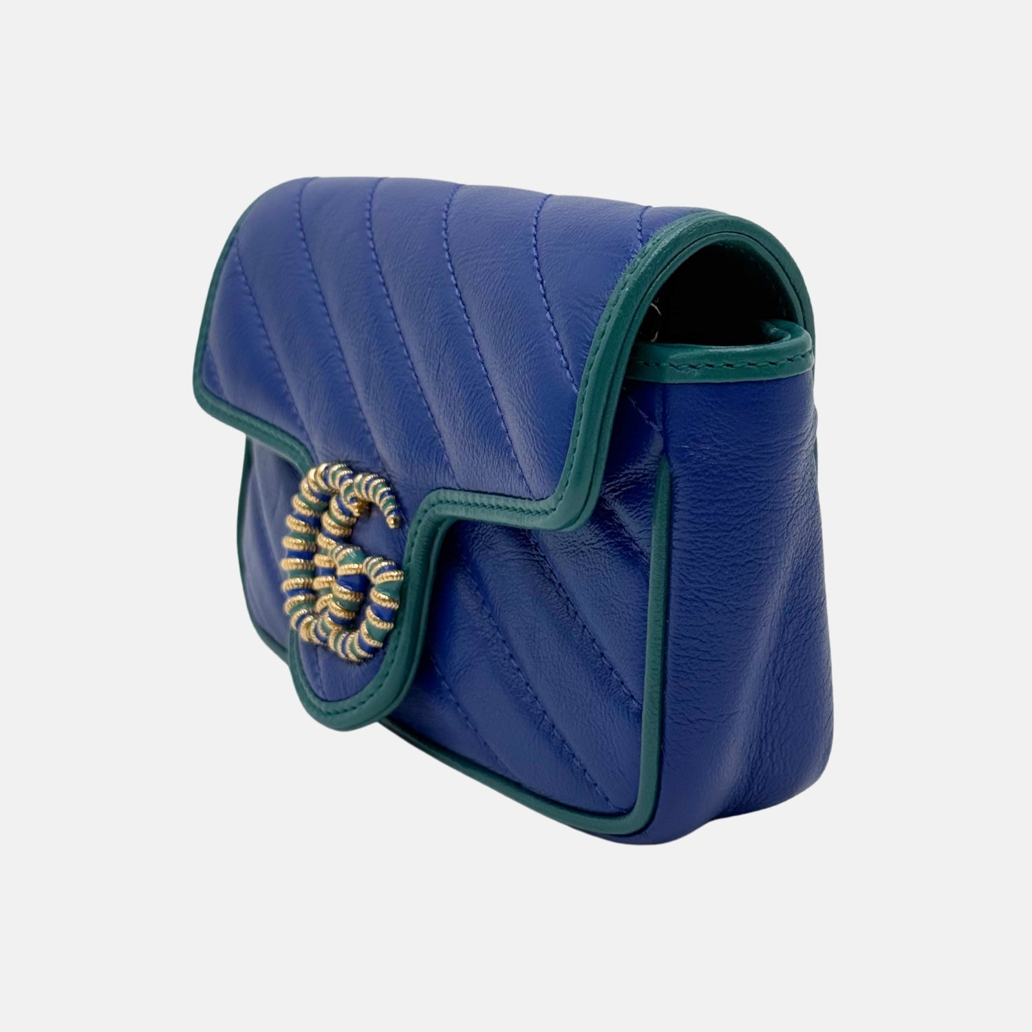 Marmont Shoulder Bag Imperial Blue Calfskin Super Mini