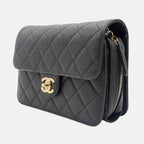 Like A Wallet Flap Black Quilted Caviar
