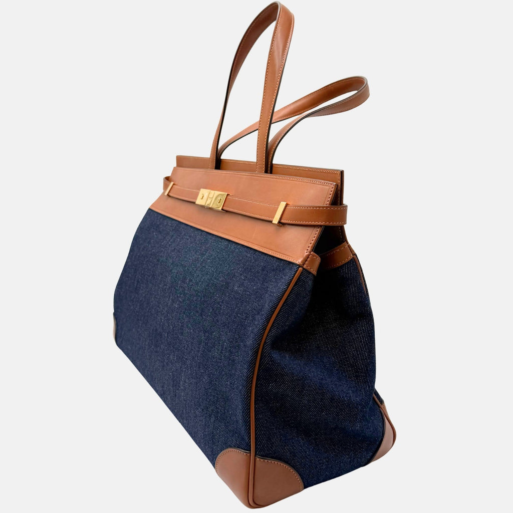 Manhattan Tote Denim and Leather Large