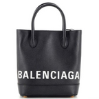 Balenciaga Logo Ville Tote Handbag Leather Bag XXS Black Shoulder Strap NEW