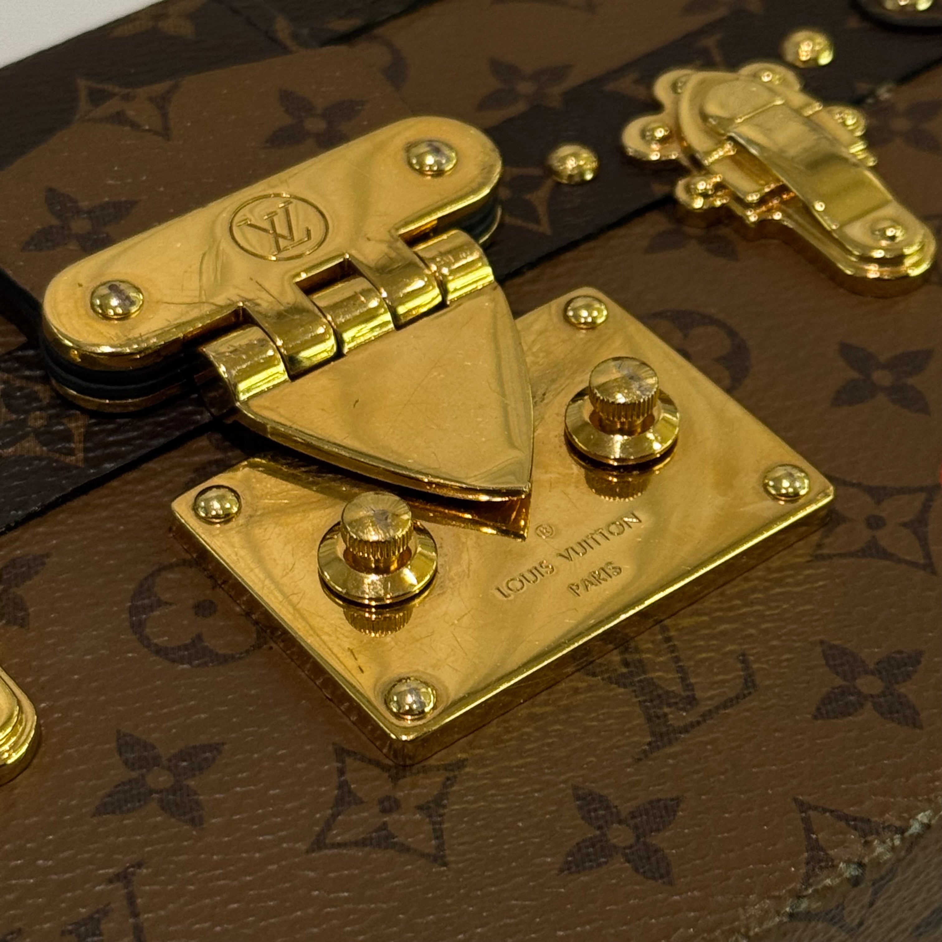 LOUIS VUITTON PETITE MALLE TRUNK CROSSBODY CLUTCH BAG
