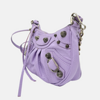 Agneau Arena Le Cagole Mini Purse With Chain Lilac