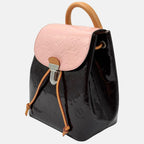 Backpack Rose Ballerine and Burgundy Vernis Monogram Montaigne Mini