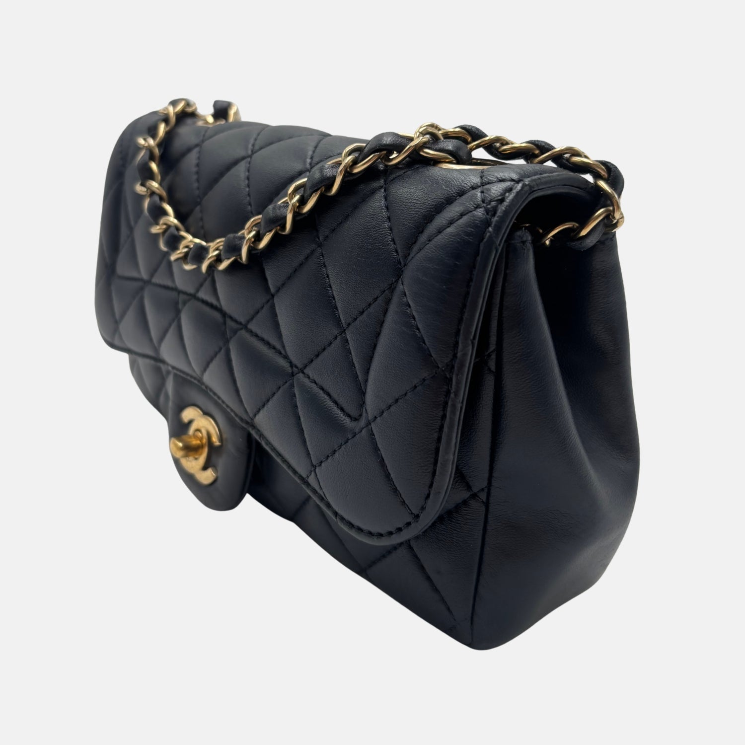 Flap Bag Navy Blue Lambskin 21 Series Small