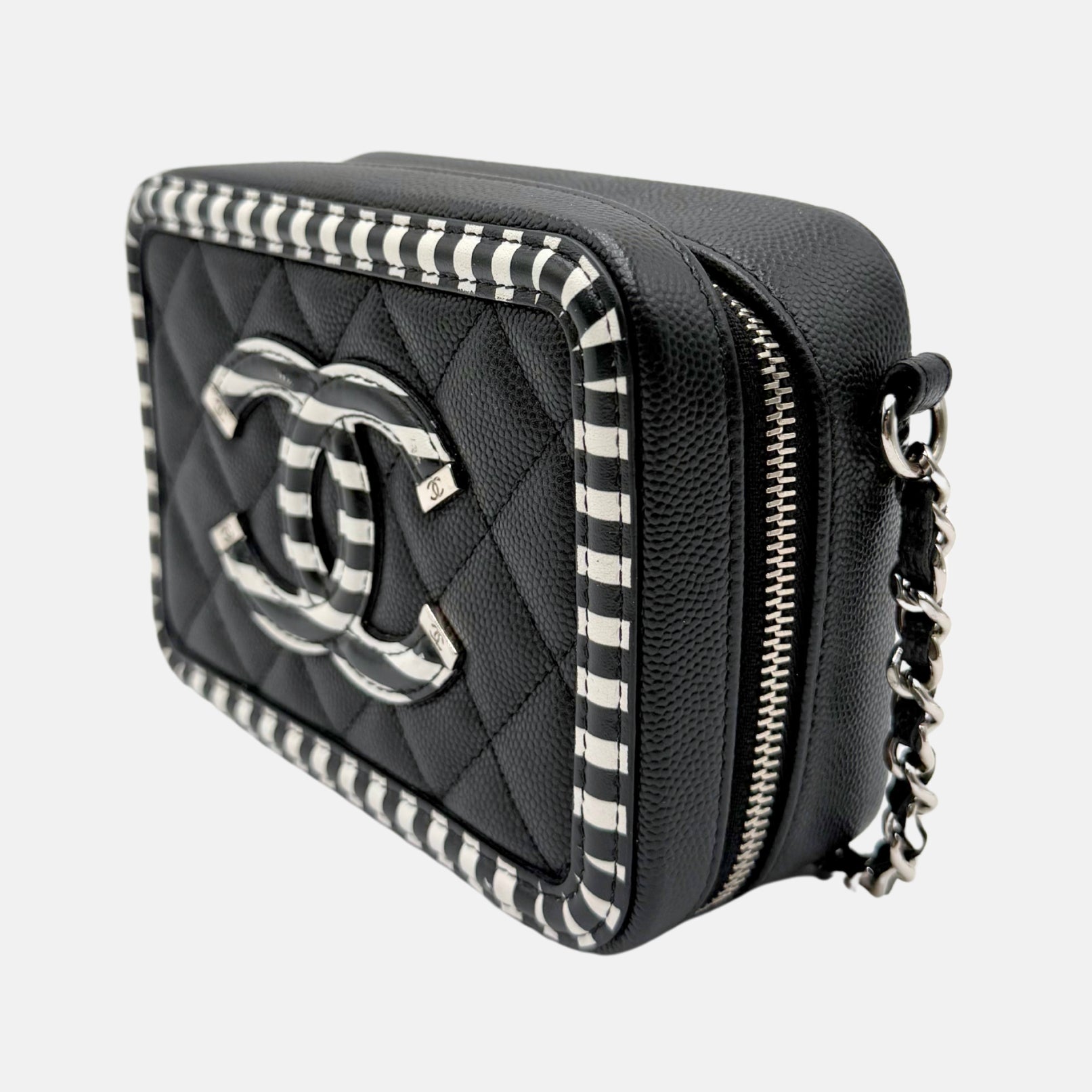 Vanity Bag Black / White Caviar Filligree Mini