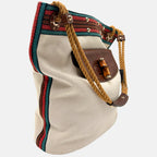 Canvas Bamboo Tote Beige