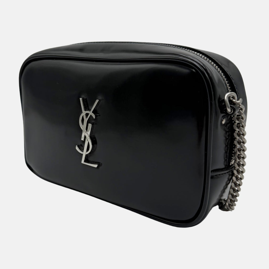 Lou Camera Bag Black Patent Leather Mini