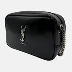 Lou Camera Bag Black Patent Leather Mini