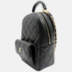 Classic Backpack Black Caviar Quilted Mini