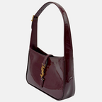 Le 5 A 7 Patent Leather Hobo Bag Dark Red Wine