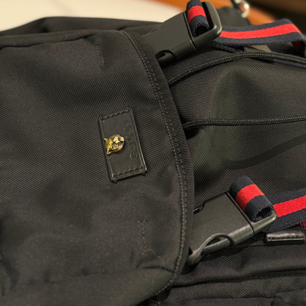 GUCCI BLACK TIGER HEAD BACKPACK