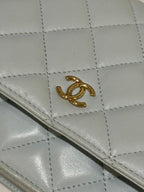 CHANEL WALLET ON CHAIN BLUE LAMBSKIN