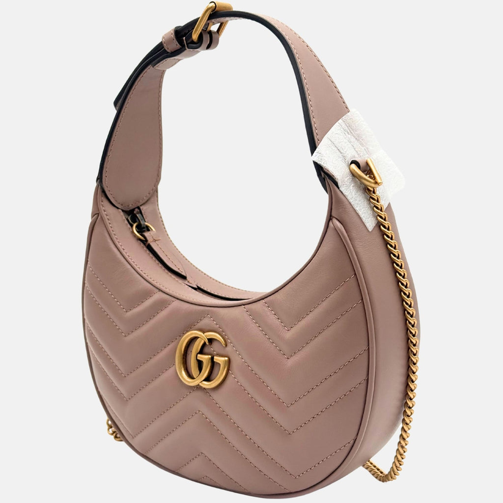 Marmont Half-Moon Shoulder Bag Dusty Rose Mini