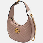 Marmont Half-Moon Shoulder Bag Dusty Rose Mini