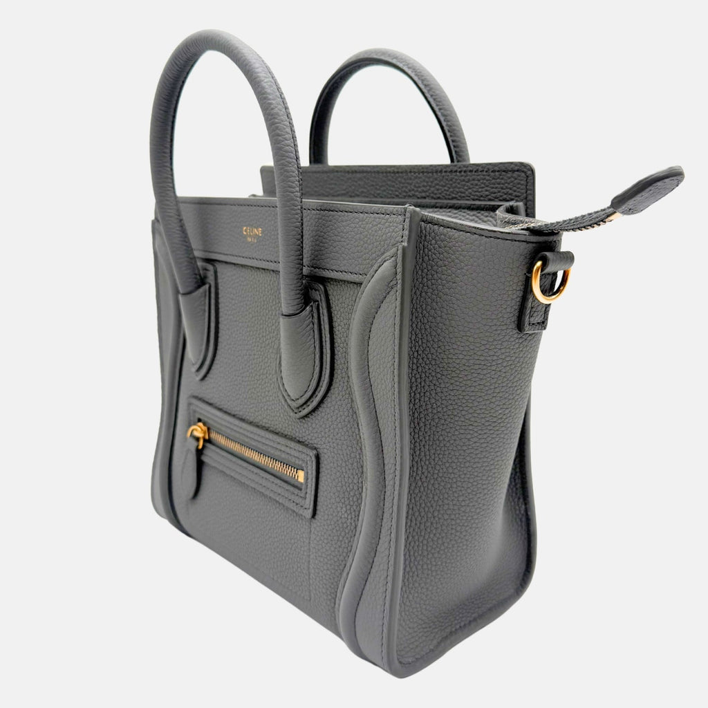Luggage Nano Tote Kohl Drummed Calfskin