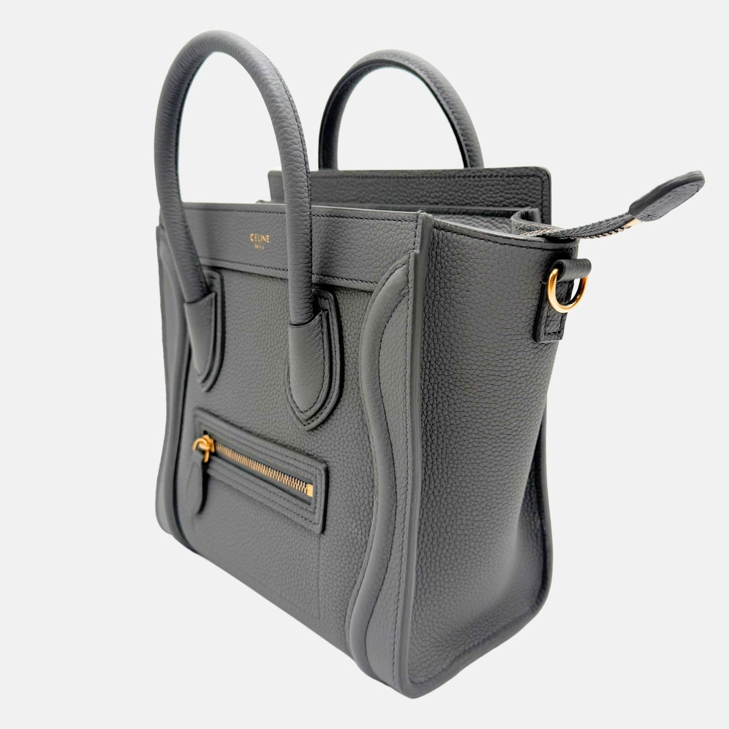 Luggage Nano Tote Kohl Drummed Calfskin