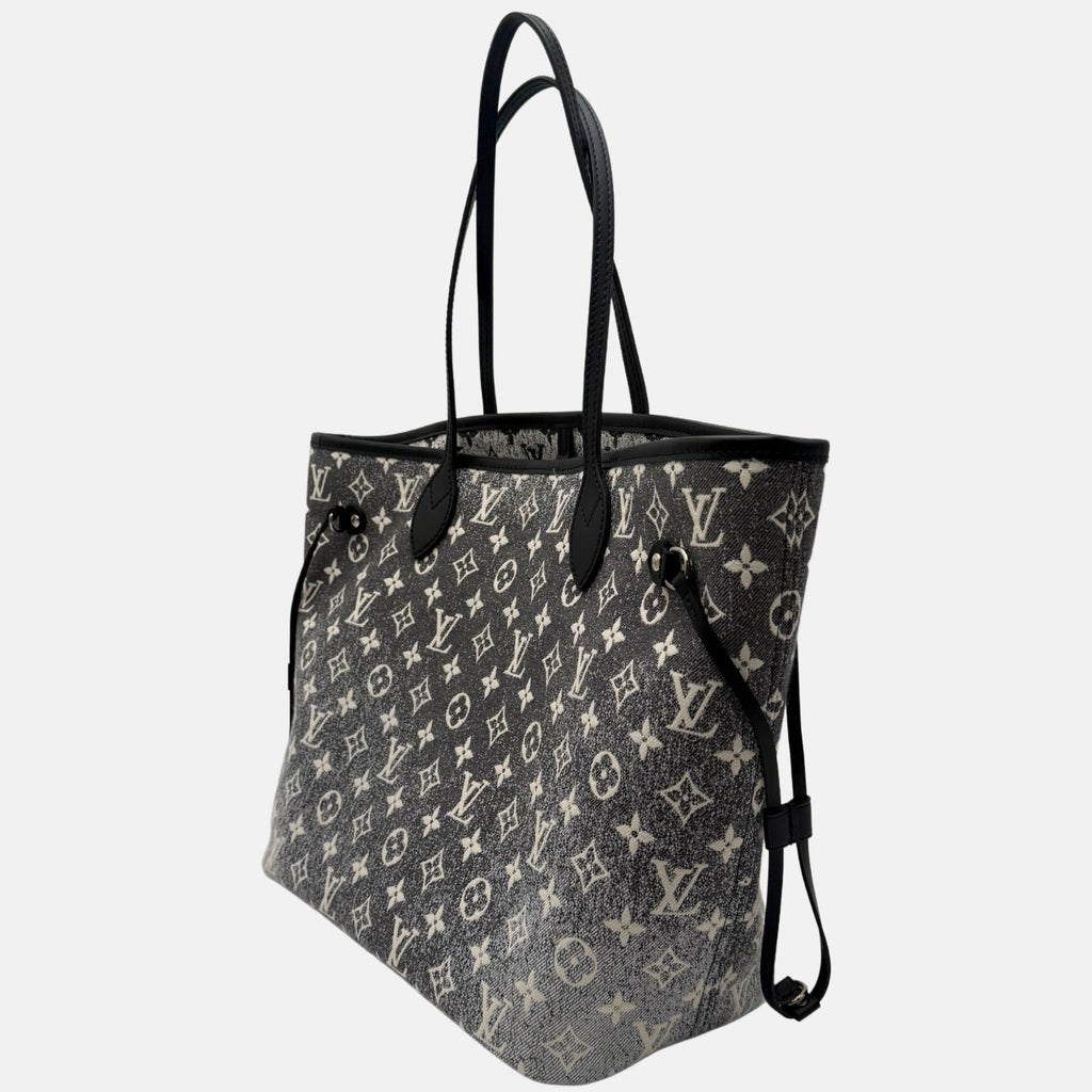 Neverfull MM Grey Denim Monogram Jacquard
