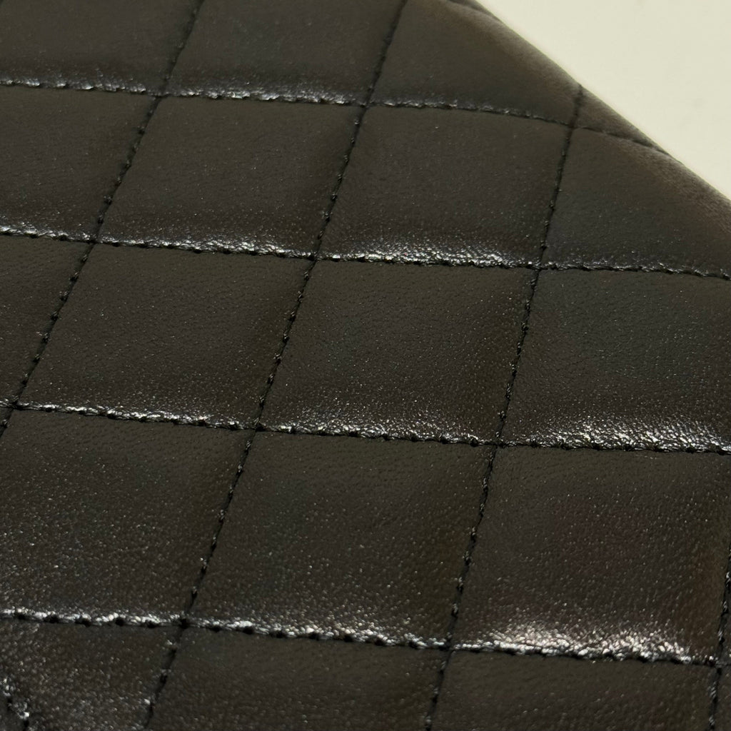 CHANEL LONG WALLET BLACK HEART LAMBSKIN