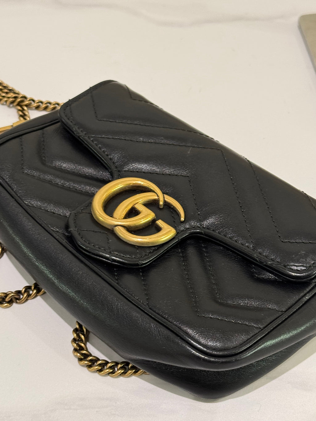 GUCCI MARMONT MINI BAG CHAIN BAG