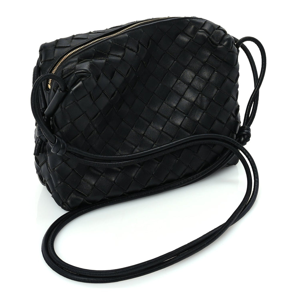 Nappa Intrecciato Medium Loop Camera Bag Black