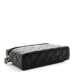 Caviar Quilted Top Handle Slim Vanity With Chain Black