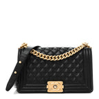 Caviar Quilted Medium Boy Flap Black